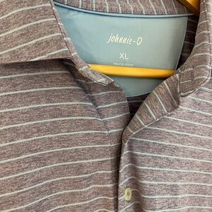 Johnnie-O Men's Polo Golf Cardinal IG Spring Green XL Purple blue striped